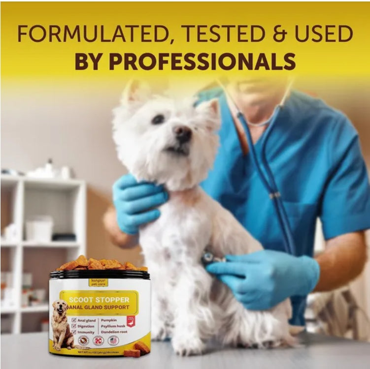Dog Digestive Support Chews – Scoot Stopper Fiber Bites with Pumpkin & Psyllium (180 Count)