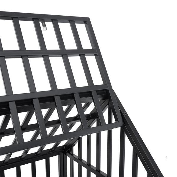 Dog Cage with Roof – Heavy Duty Pet Kennel with Roof Windows for Indoor & Outdoor Use