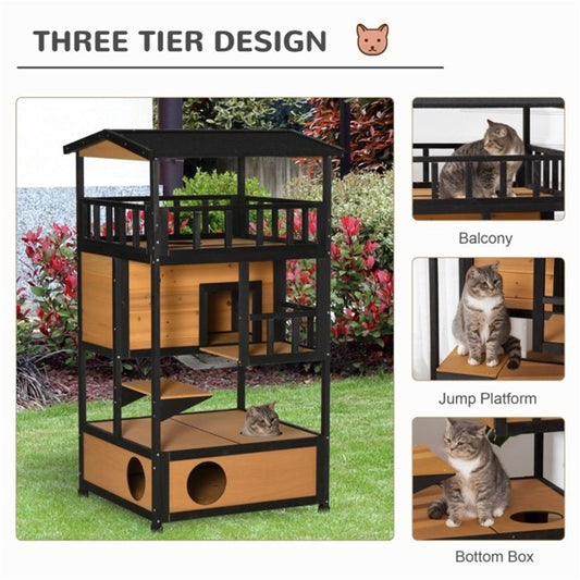 Cat Wooden House – Indoor/Outdoor Cozy Shelter (No Weekend Shipping)