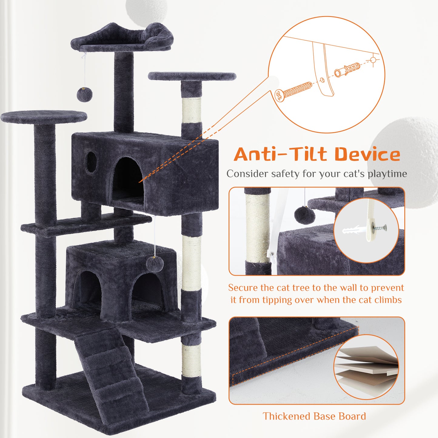 Cat Treehouse Climbing Frame – Multi-Functional Activity Tower for Indoor Cats