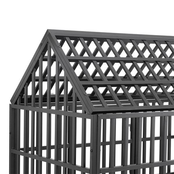 Dog Cage with Roof – Heavy Duty Pet Kennel with Roof Windows for Indoor & Outdoor Use