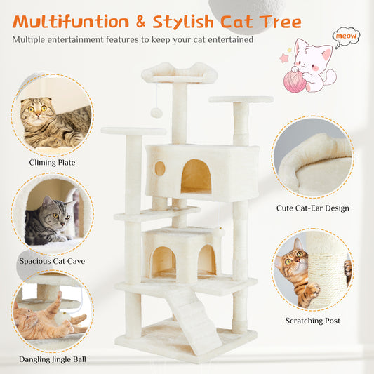 Cat Treehouse Climbing Frame – Multi-Functional Activity Tower for Indoor Cats