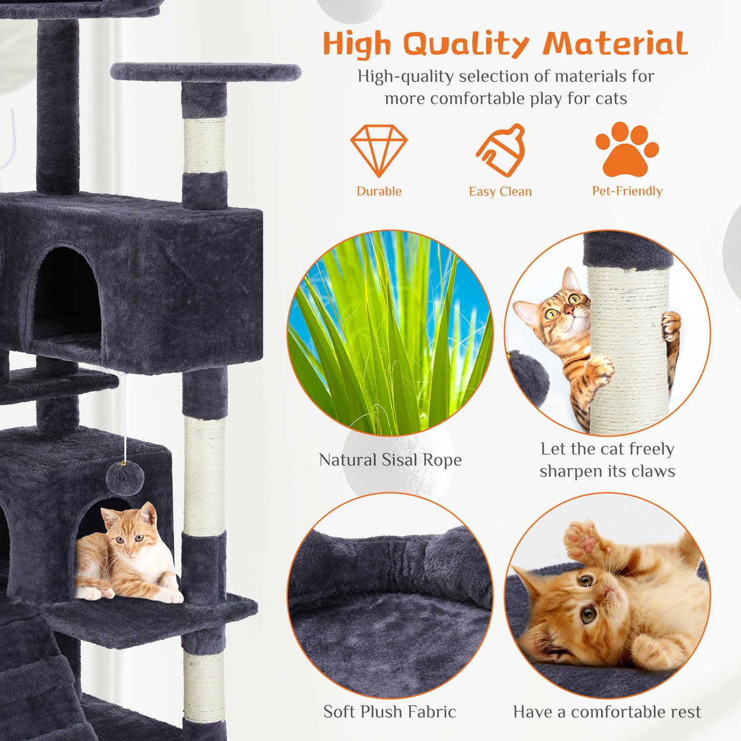 Cat Treehouse Climbing Frame – Multi-Functional Activity Tower for Indoor Cats