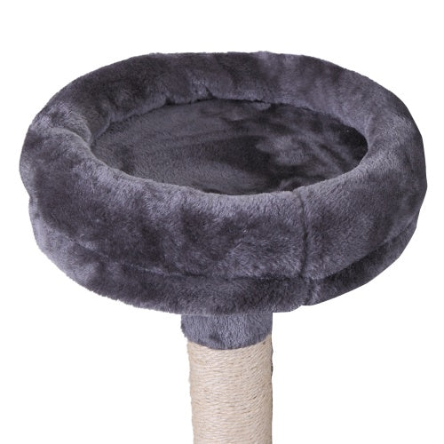 Cat Tower with Plush Perch, Ladder & Play Ball – Indoor Cat Tree (Gray)