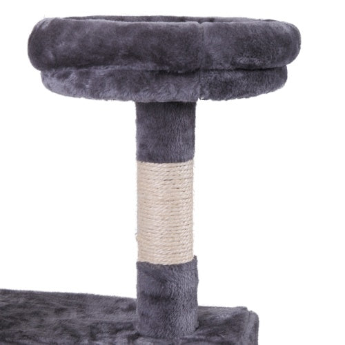 Cat Tower with Plush Perch, Ladder & Play Ball – Indoor Cat Tree (Gray)
