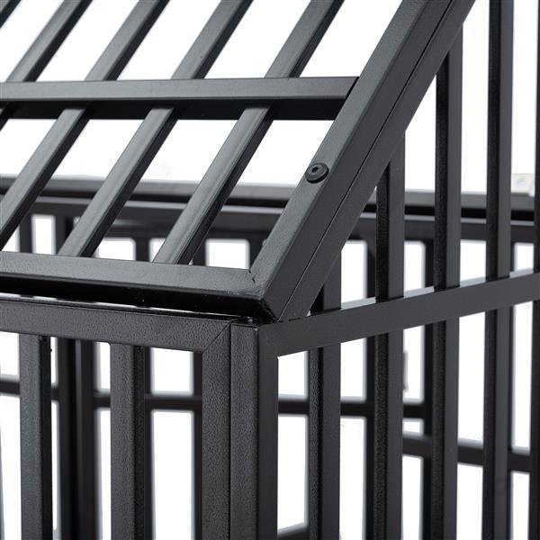 Dog Cage with Roof – Heavy Duty Pet Kennel with Roof Windows for Indoor & Outdoor Use