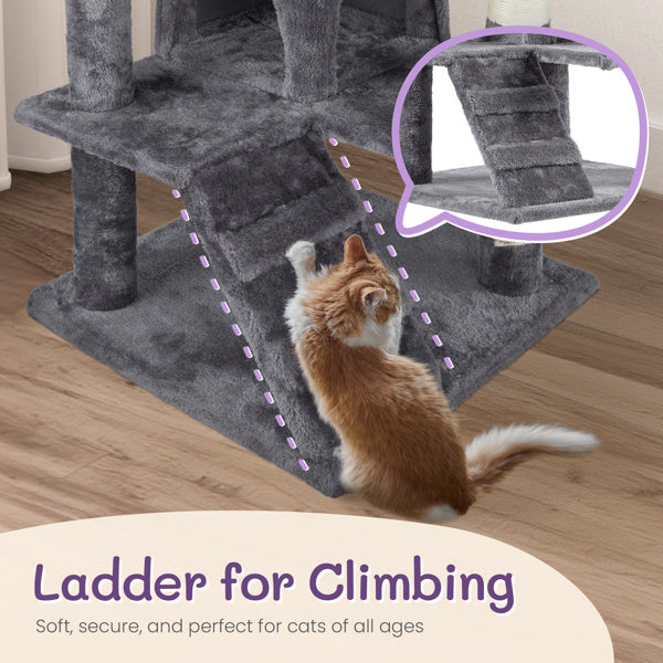 Cat Climbing Tower – 53-Inch Multi-Level Activity Tree for Indoor Cats