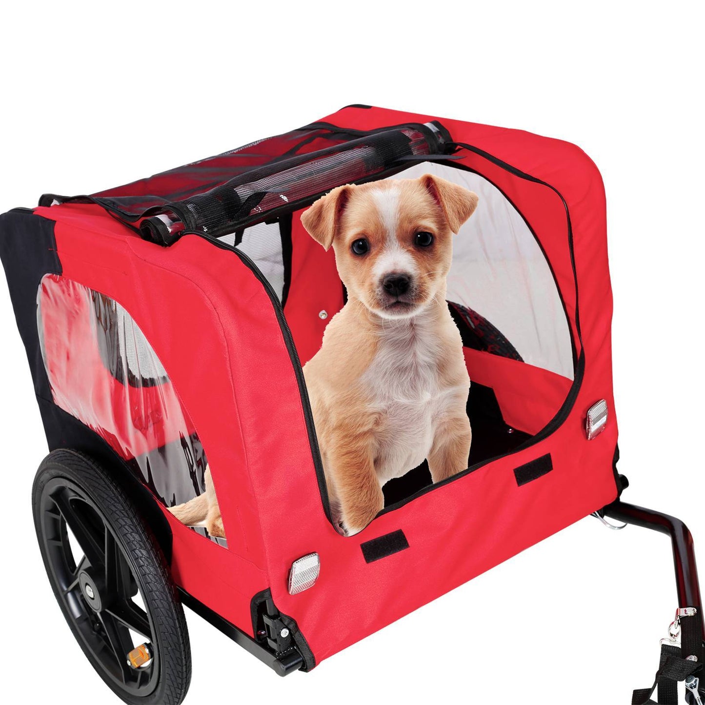 Dog Bicycle Trailer – Foldable Outdoor Pet Carrier with Safety Reflectors