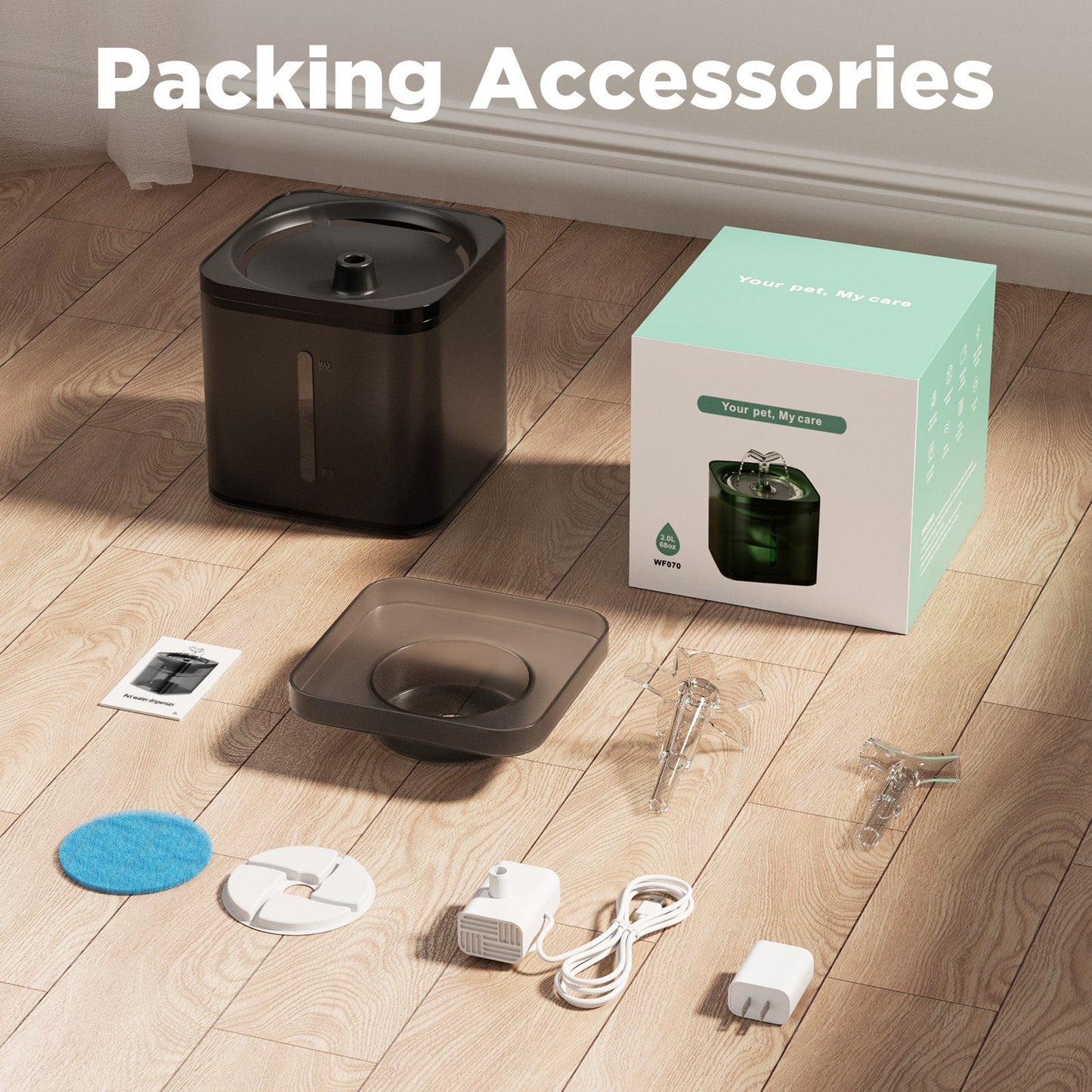 Pet Water Fountain – Stylish Automatic Dispenser with Natural Flow Design